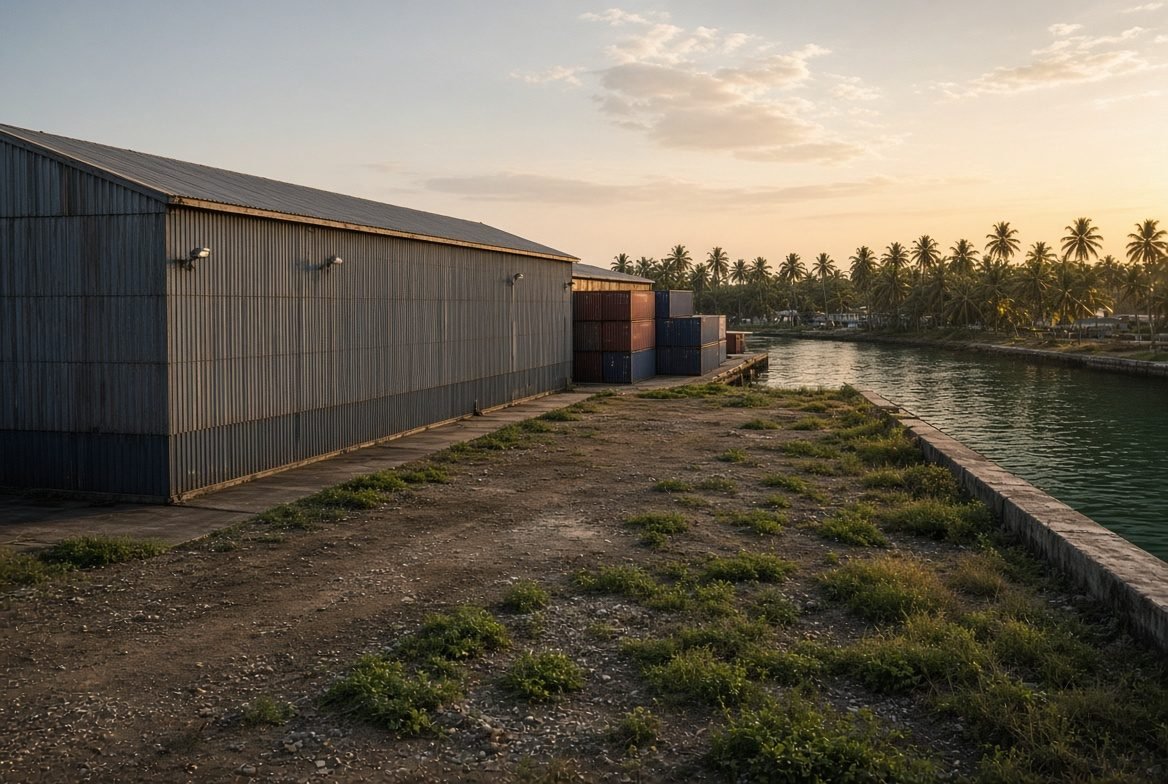 Warehouse and harbour-side land suitable for industrial use